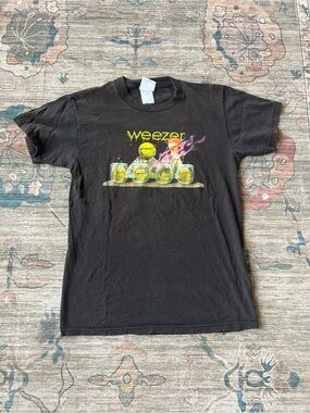 VINTAGE 90s Weezer x Muppet Black Graphic Short Sleeve Tee sz small